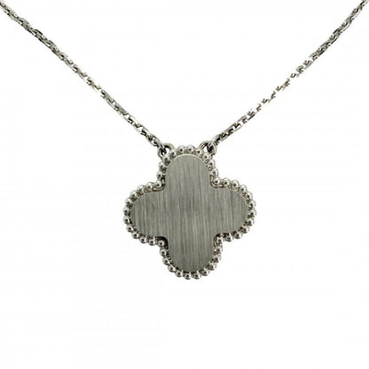 Van Cleef & Arpels For Necklace Guilloche Vintage Alhambra Star White Gold — view 2