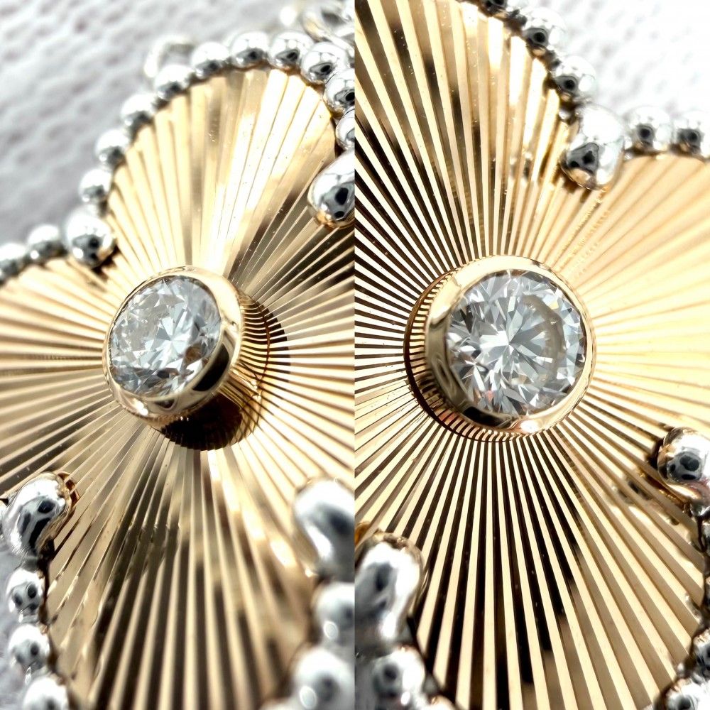 Van Cleef & Arpels For Necklace Guilloche Vintage Alhambra Star White Gold — view 4