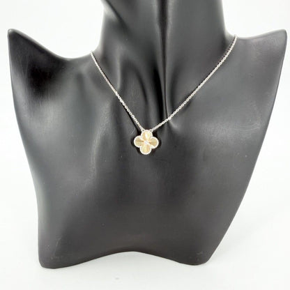 Van Cleef & Arpels For Necklace Guilloche Vintage Alhambra Star White Gold — view 3