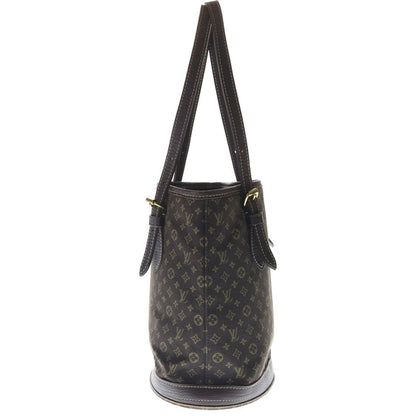 Louis Vuitton Monogram Mini Lin Bucket PM Tote Handbag Brown Leather Gold — view 3