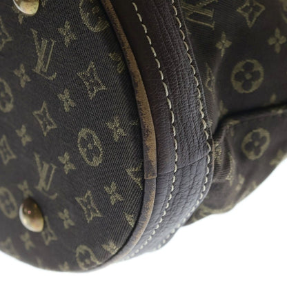 Louis Vuitton Monogram Mini Lin Bucket PM Tote Handbag Brown Leather Gold — view 5