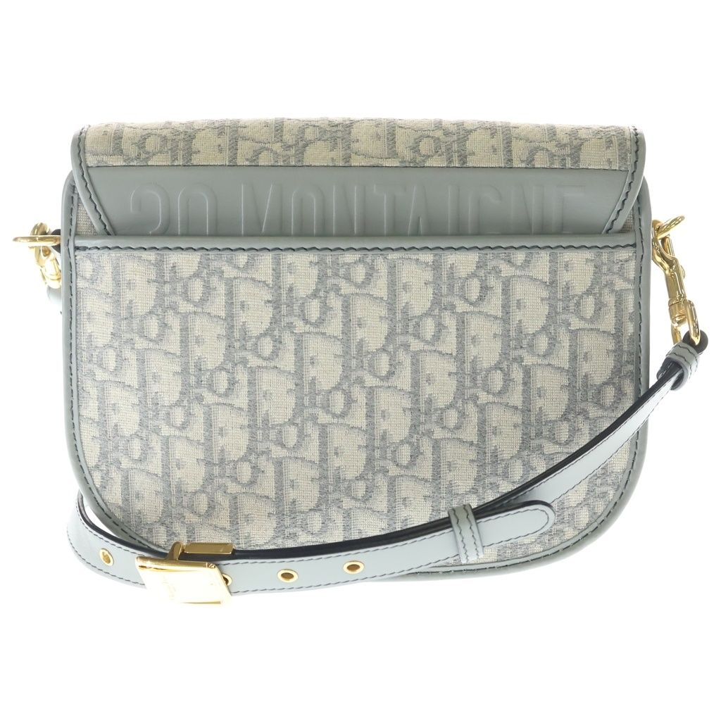 Dior Bobbi Oblique Shoulder Bag Gray Leather Gold — view 2