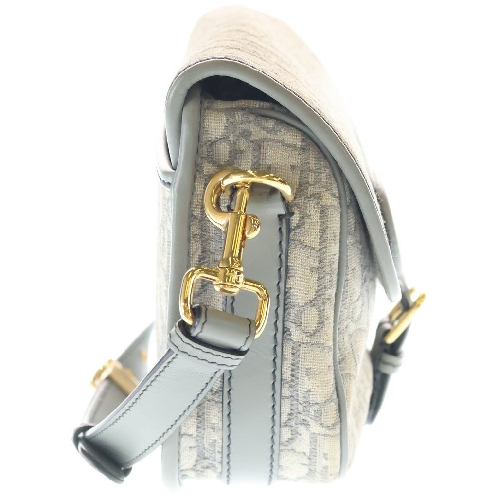 Dior Bobbi Oblique Shoulder Bag Gray Leather Gold — view 3