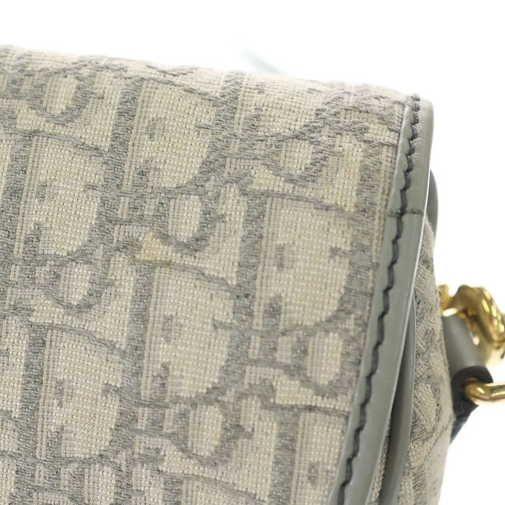 Dior Bobbi Oblique Shoulder Bag Gray Leather Gold — view 7