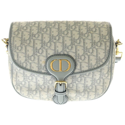 Dior Bobbi Oblique Shoulder Bag Gray Leather Gold