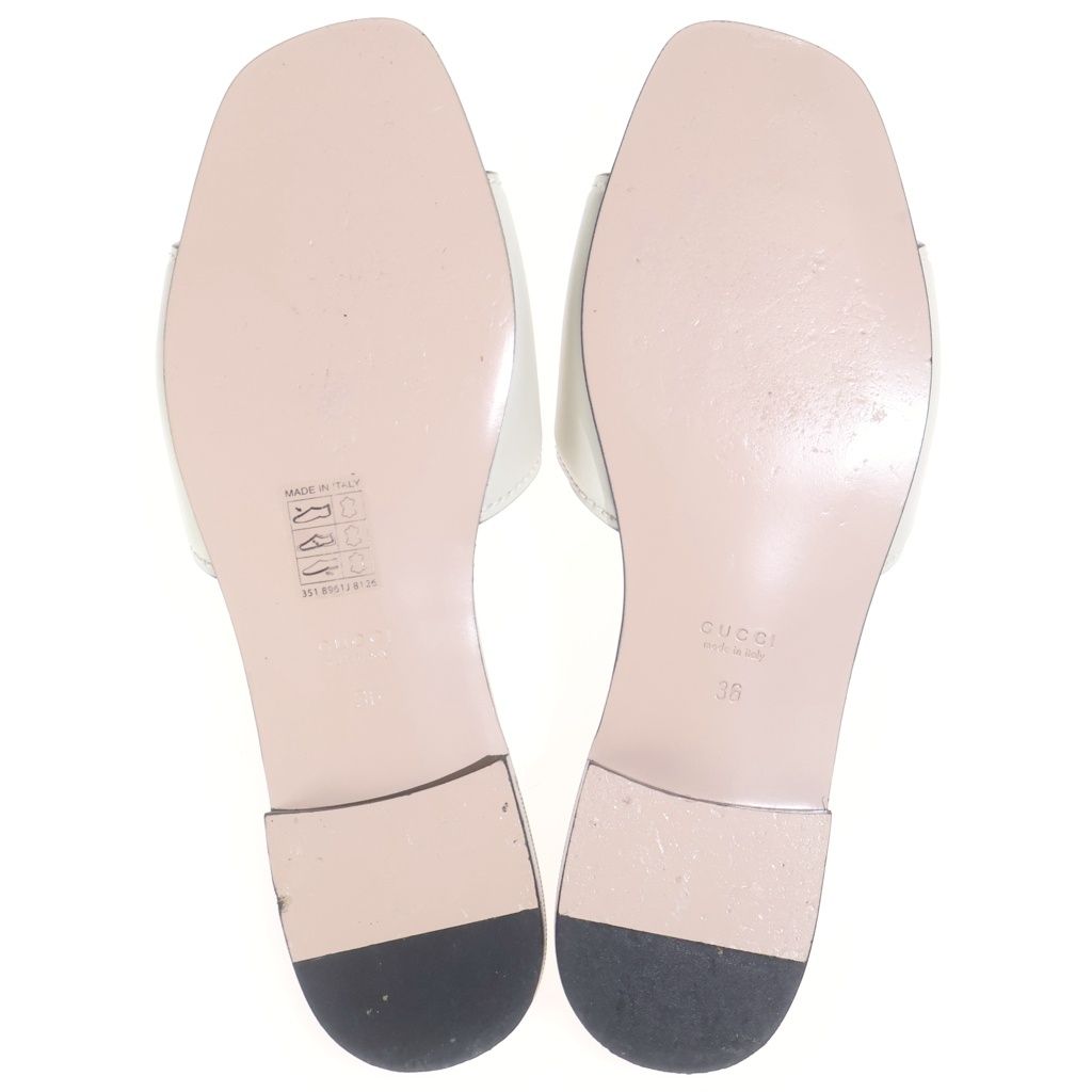 Gucci Interlocking G Leather Sandals Ivory — view 5