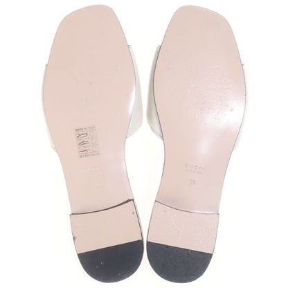Gucci Interlocking G Leather Sandals Ivory — view 5