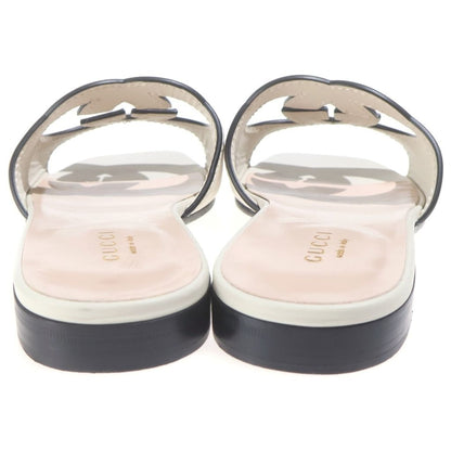 Gucci Interlocking G Leather Sandals Ivory — view 3