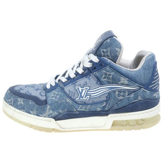 Louis Vuitton Monogram Denim LV Trainers Blue Sneakers