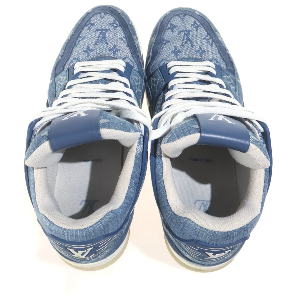 Louis Vuitton Monogram Denim LV Trainers Blue Sneakers — view 4
