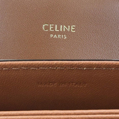 Celine For Shoulder Bag Teen Triomphe Crossbody Canvas Leather White Brown Gold — view 5