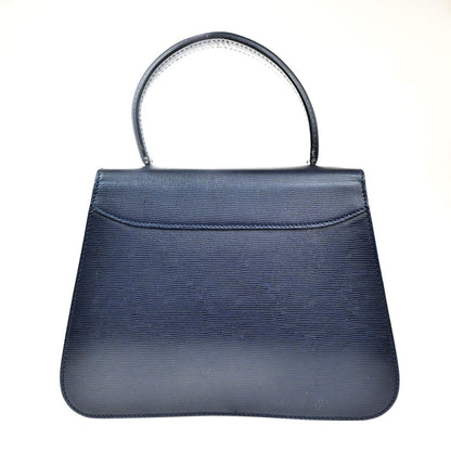 Celine Circle Logo Navy Single Push Leather Handbag — view 4