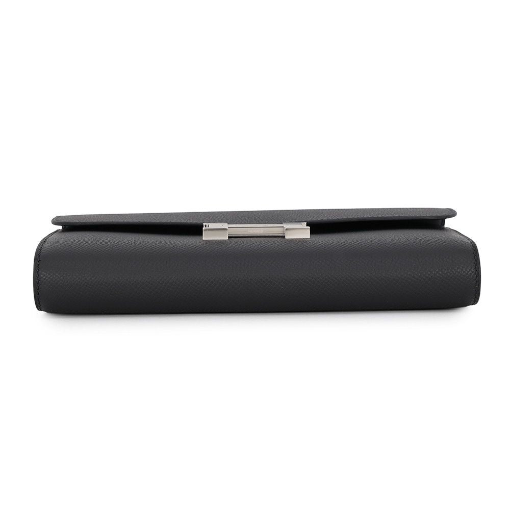 Hermes Wallet Constance To Go Long Black Silver Epsom — view 3