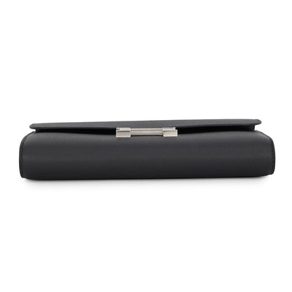 Hermes Wallet Constance To Go Long Black Silver Epsom — view 3