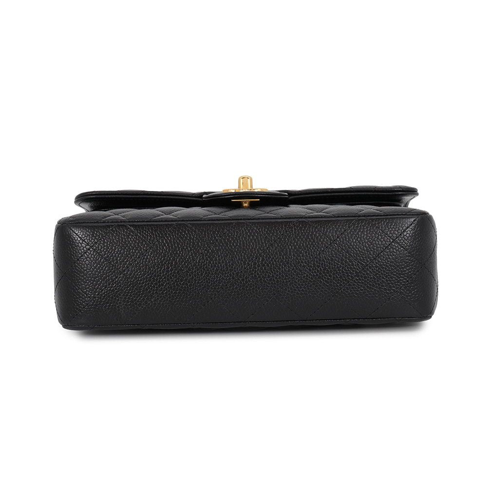 Chanel Chain Shoulder Bag Classic Quilted 23 CC Logo Caviar Leather Black — view 3