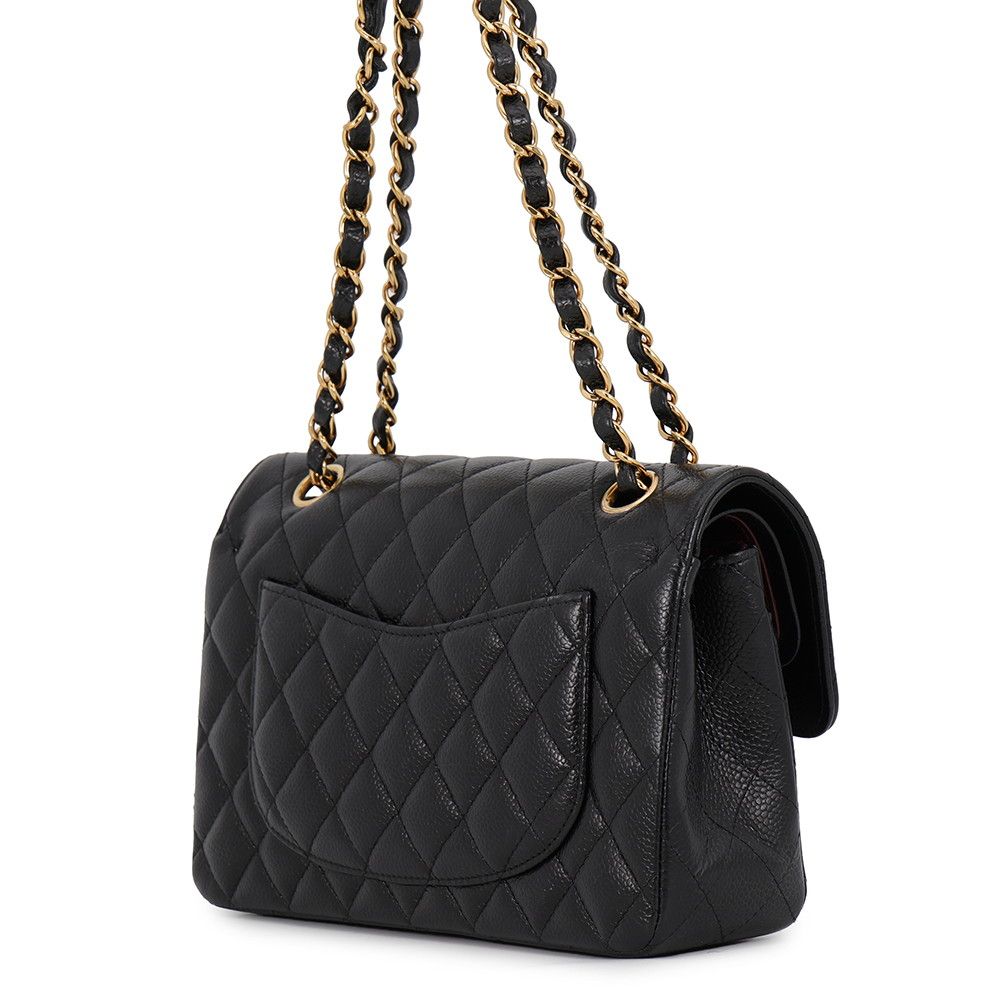 Chanel Chain Shoulder Bag Classic Quilted 23 CC Logo Caviar Leather Black — view 2