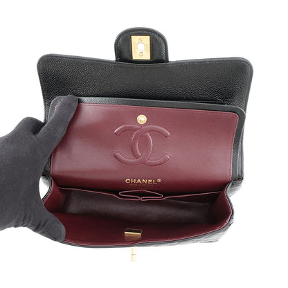 Chanel Chain Shoulder Bag Classic Quilted 23 CC Logo Caviar Leather Black — view 7