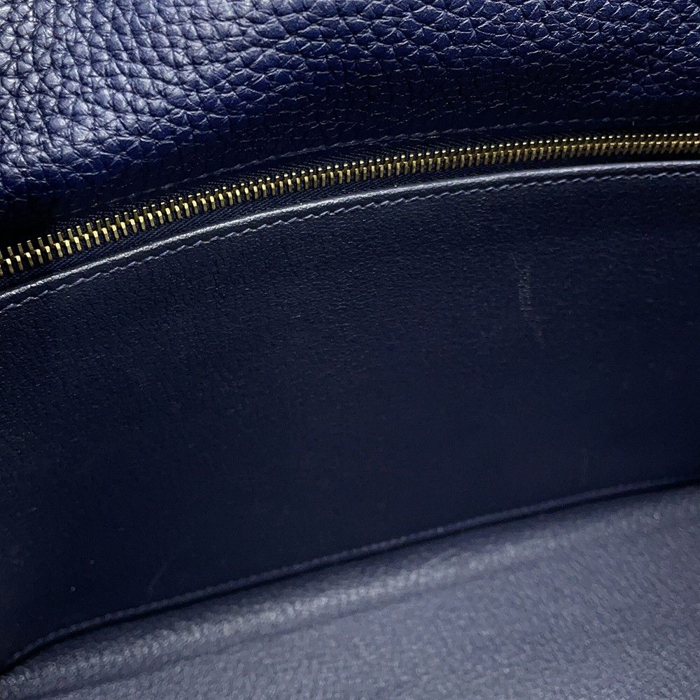 Hermes Kelly 28 Retourne Blue Nuit Gold Taurillon Clemence 2-Way Handbag — view 8