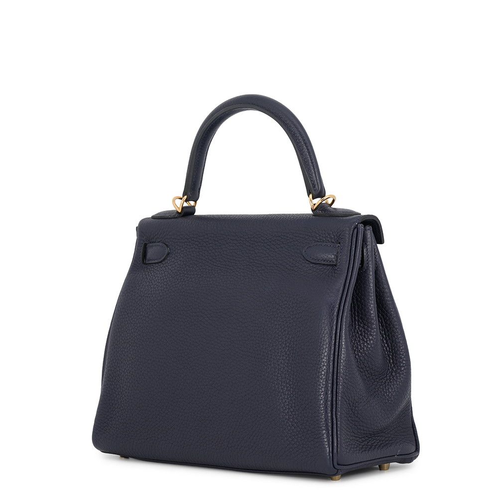 Hermes Kelly 28 Retourne Blue Nuit Gold Taurillon Clemence 2-Way Handbag — view 2