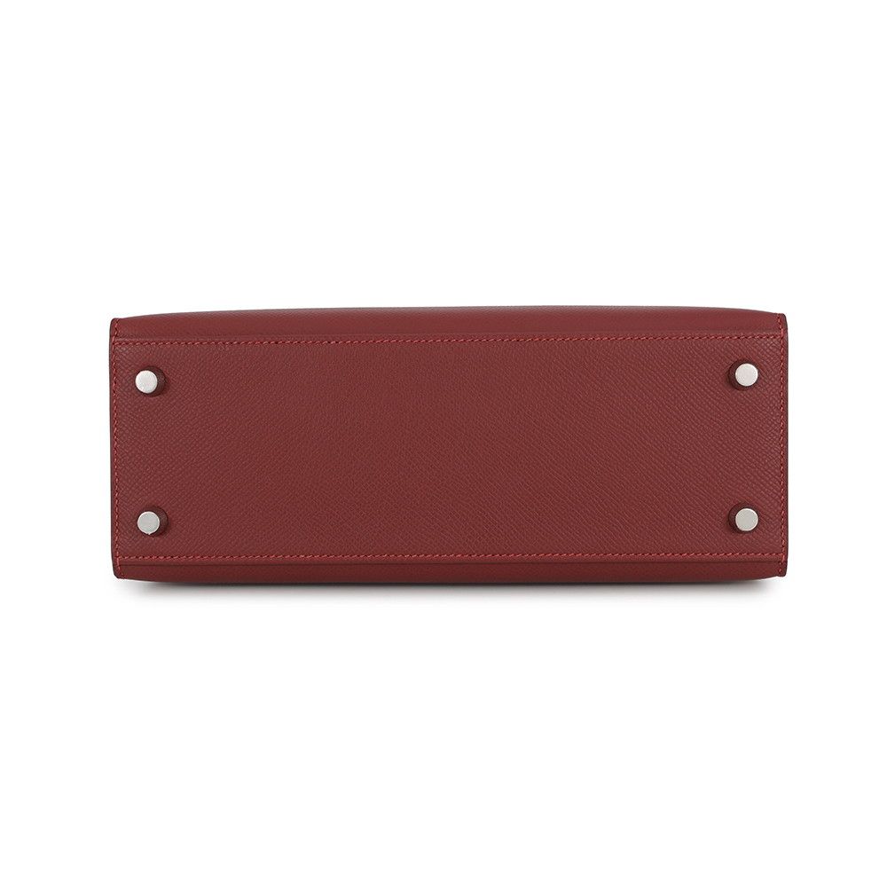 Hermes Kelly 25 Sellier Tricolor Rouge Ash Vebelin Gold Silver Epsom 2-Way — view 3