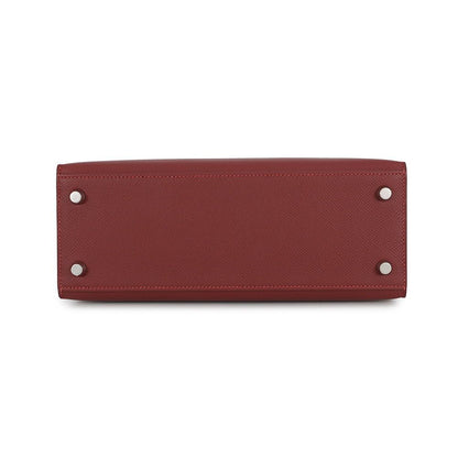 Hermes Kelly 25 Sellier Tricolor Rouge Ash Vebelin Gold Silver Epsom 2-Way — view 3