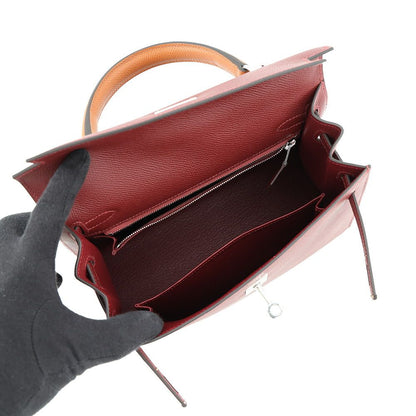 Hermes Kelly 25 Sellier Tricolor Rouge Ash Vebelin Gold Silver Epsom 2-Way — view 5