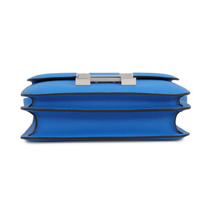 Hermes Shoulder Bag Mini Constance 3 Miroir Blue Hydra Silver Epsom — view 3