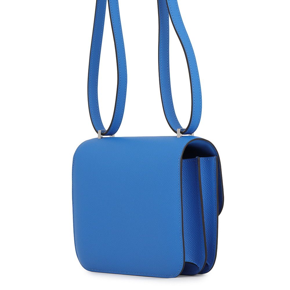 Hermes Shoulder Bag Mini Constance 3 Miroir Blue Hydra Silver Epsom — view 2