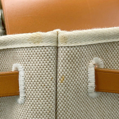 Hermes Shoulder Bag Herbag MM Ecru Natural Silver Toile Ash Vache Hunter — view 6
