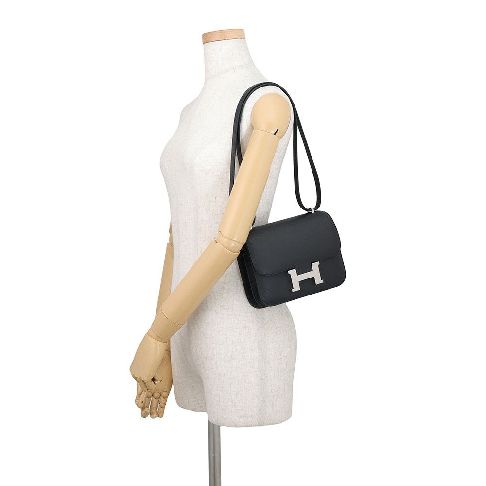 Hermes Shoulder Bag Mini Constance 3 Miroir Black Silver Epsom — view 4
