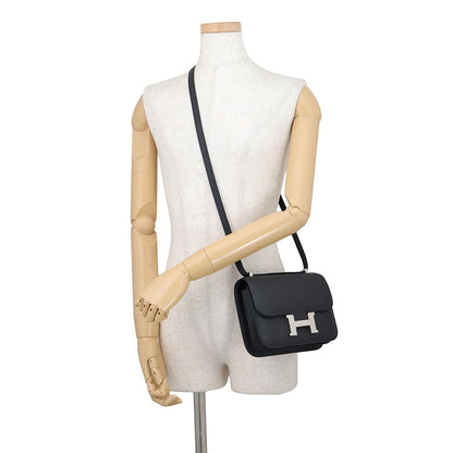 Hermes Shoulder Bag Mini Constance 3 Miroir Black Silver Epsom — view 5