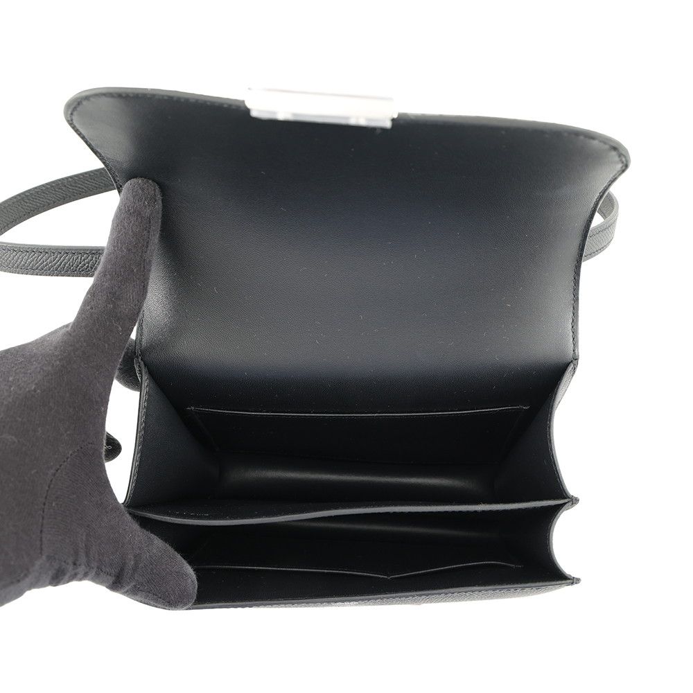 Hermes Shoulder Bag Mini Constance 3 Miroir Black Silver Epsom — view 7