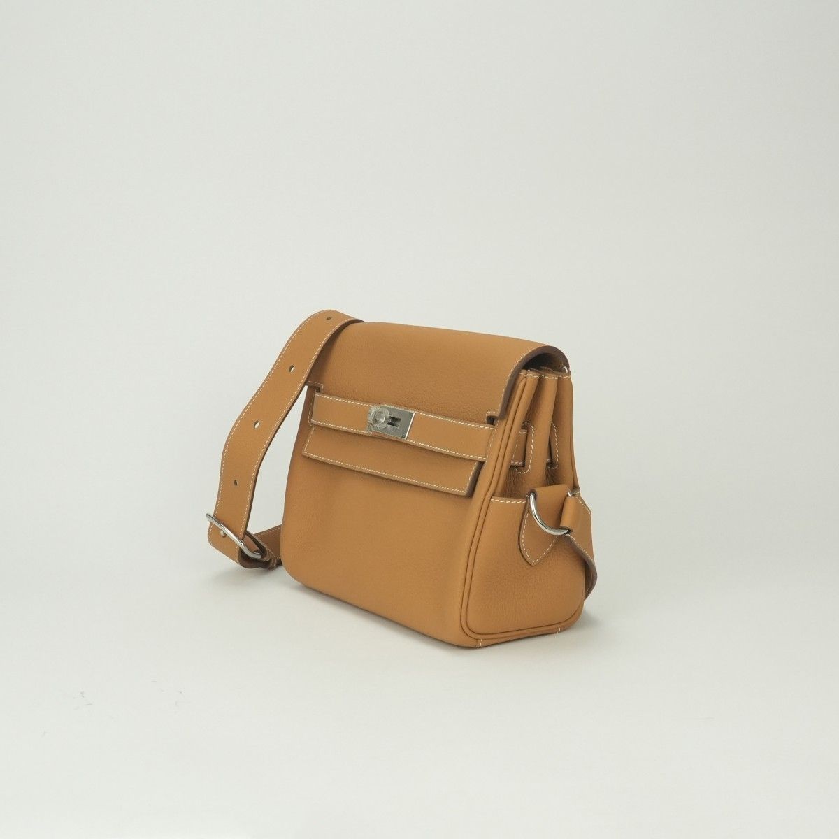 Hermes Kelly Messenger PM Shoulder Bag Togo Naturalsable Beige Silver — view 2