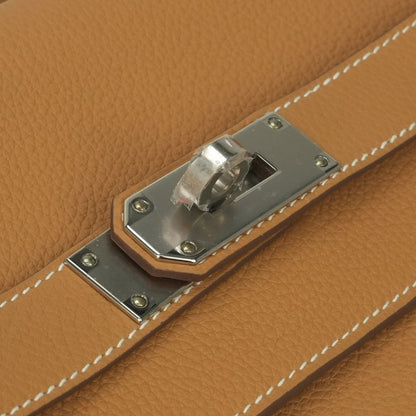 Hermes Kelly Messenger PM Shoulder Bag Togo Naturalsable Beige Silver — view 7