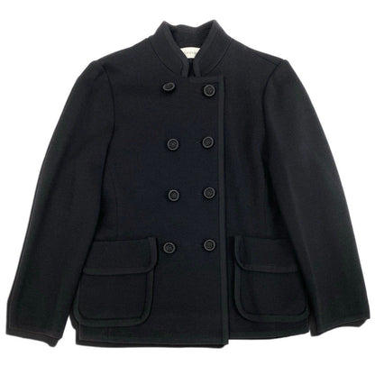 Saint Laurent Eh6 Collarless Jacket Vintage Double Button Knit Floral Motif — view 2