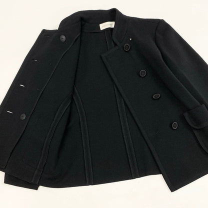 Saint Laurent Eh6 Collarless Jacket Vintage Double Button Knit Floral Motif — view 4
