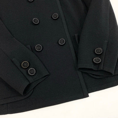 Saint Laurent Eh6 Collarless Jacket Vintage Double Button Knit Floral Motif — view 6
