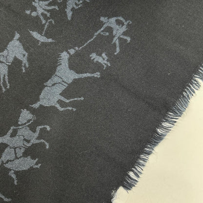 Hermes Navy Cashmere Silk Hose Scarf — view 8