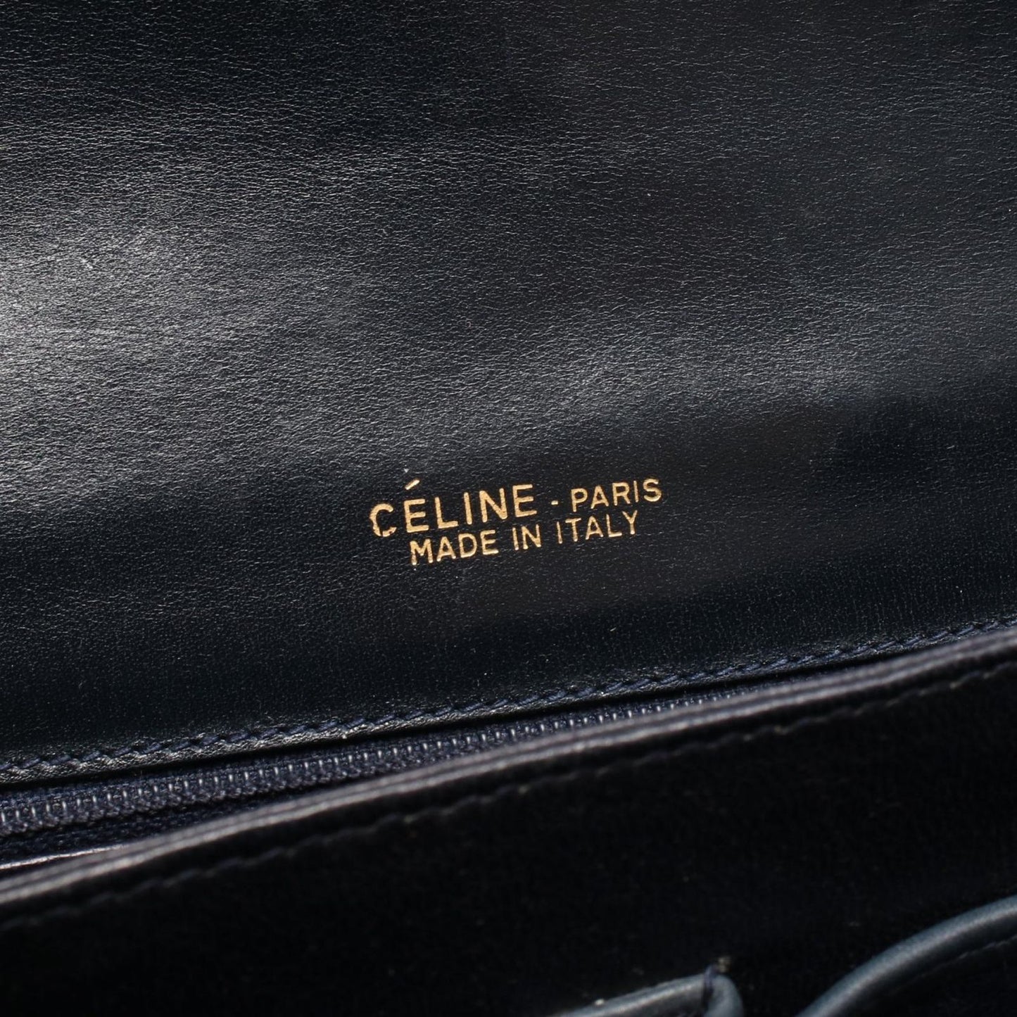 Celine Shoulder Bag C Macadam Carriage Gray Navy Canvas Leather — view 4