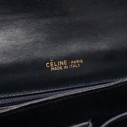 Celine Shoulder Bag C Macadam Carriage Gray Navy Canvas Leather — view 4