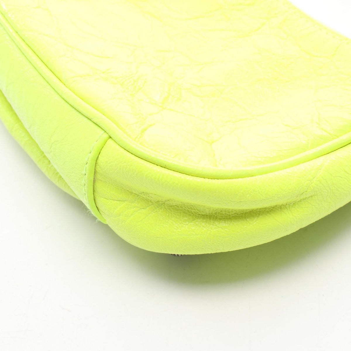 Balenciaga le Cagole Mini BB le Mini 2-Way Neon Yellow Leather Handbag — view 5