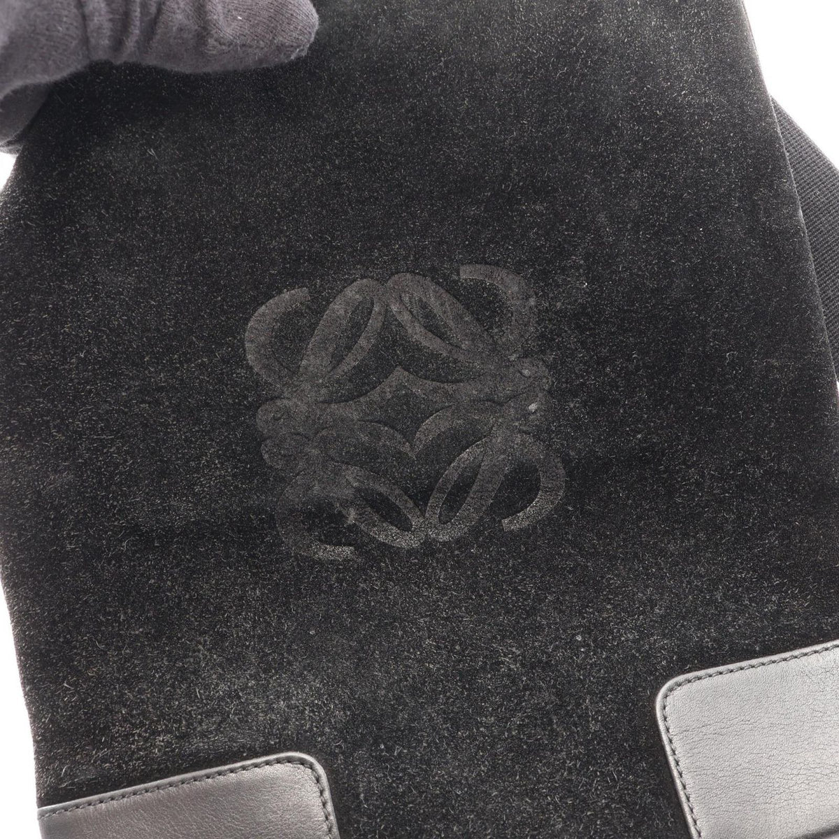 Loewe Shoulder Bag Anagram Black Suede Leather — view 6
