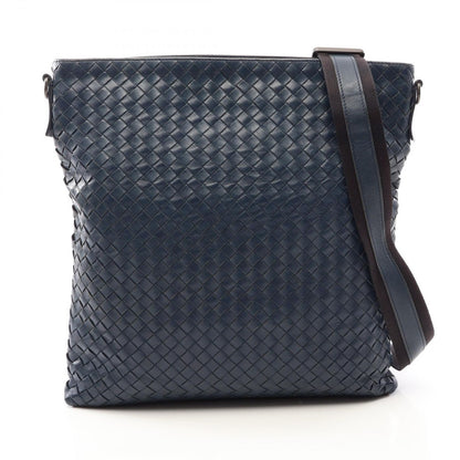 Bottega Veneta Shoulder Bag Intrecciato Navy Leather