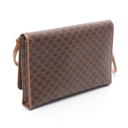 Celine Shoulder Bag Macadam Brown Canvas Leather — view 2