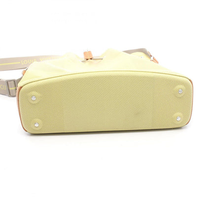 Louis Vuitton Shoulder Bag Volunteer Lime Nylon Leather Damier Jean — view 7