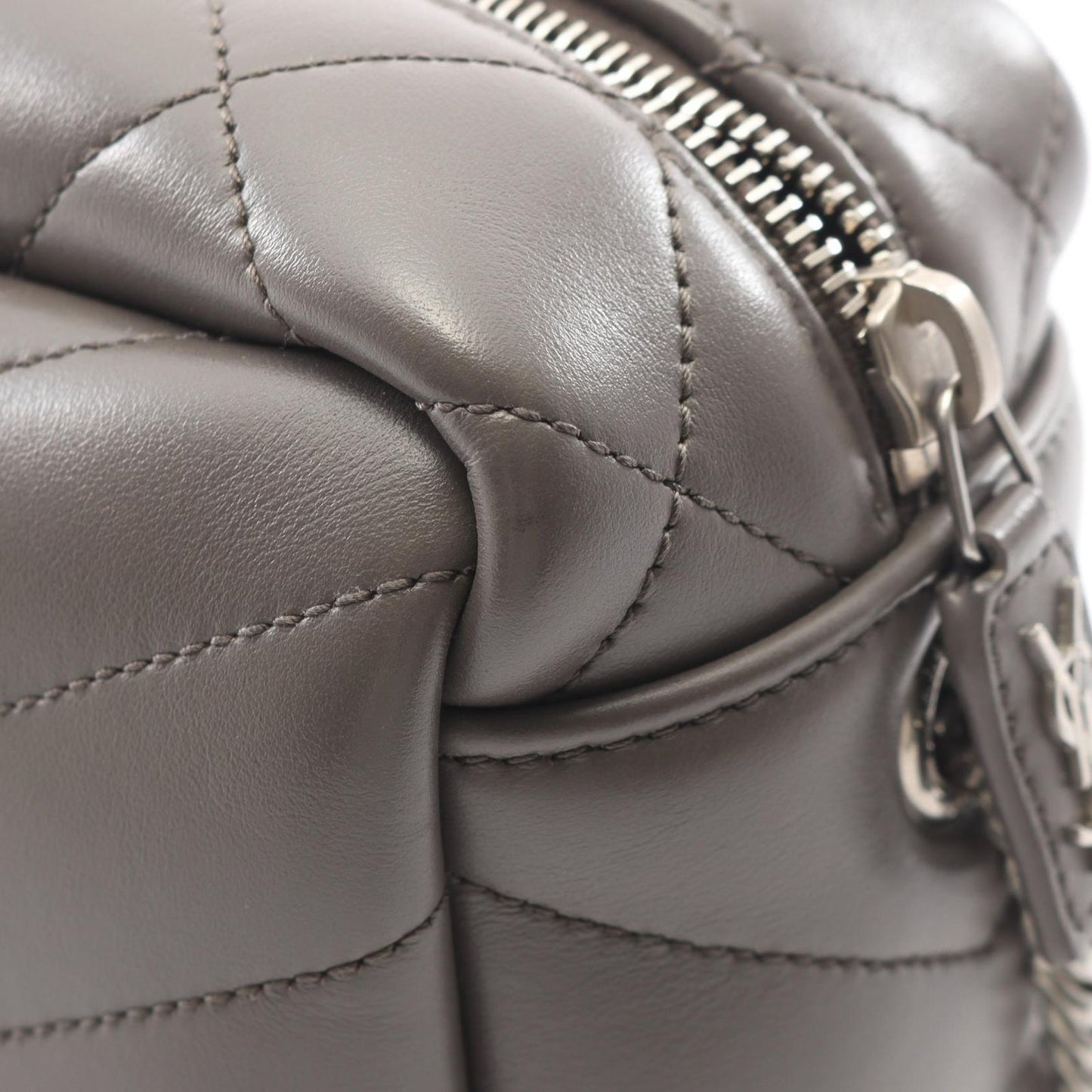 Saint Laurent Paris Shoulder Bag Loulou Gray Leather — view 7