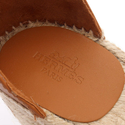 Hermes Sandals Tipoli Espadrilles Wedge Sole Denim Leather Shoes — view 5