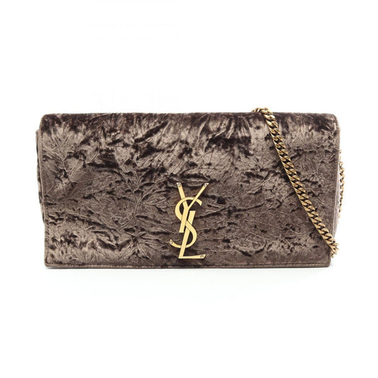 Saint Laurent Paris Shoulder Bag Kate 99 Brown Fabric 99 Chain