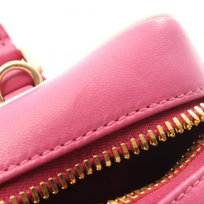 Miu Miu Matelasse 2-Way Pink White Leather Handbag — view 6