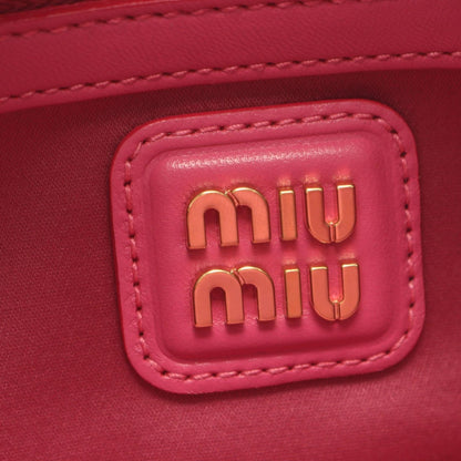 Miu Miu Matelasse 2-Way Pink White Leather Handbag — view 4